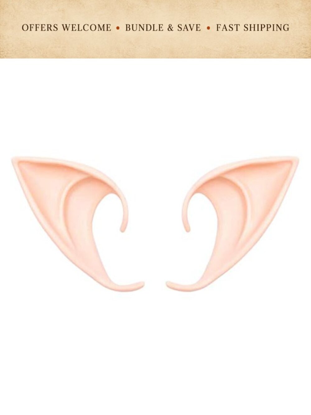 Elf Ears Cosplay Masquerade Fairy Pixie Soft Pointed Latex Costume Accessory